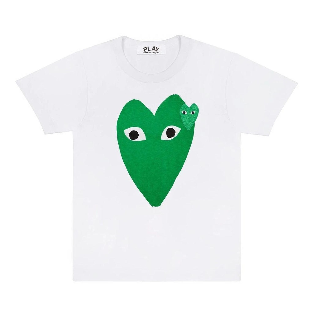 NWOT Comme Des Garçon PLAY Double Green Heart Shirt